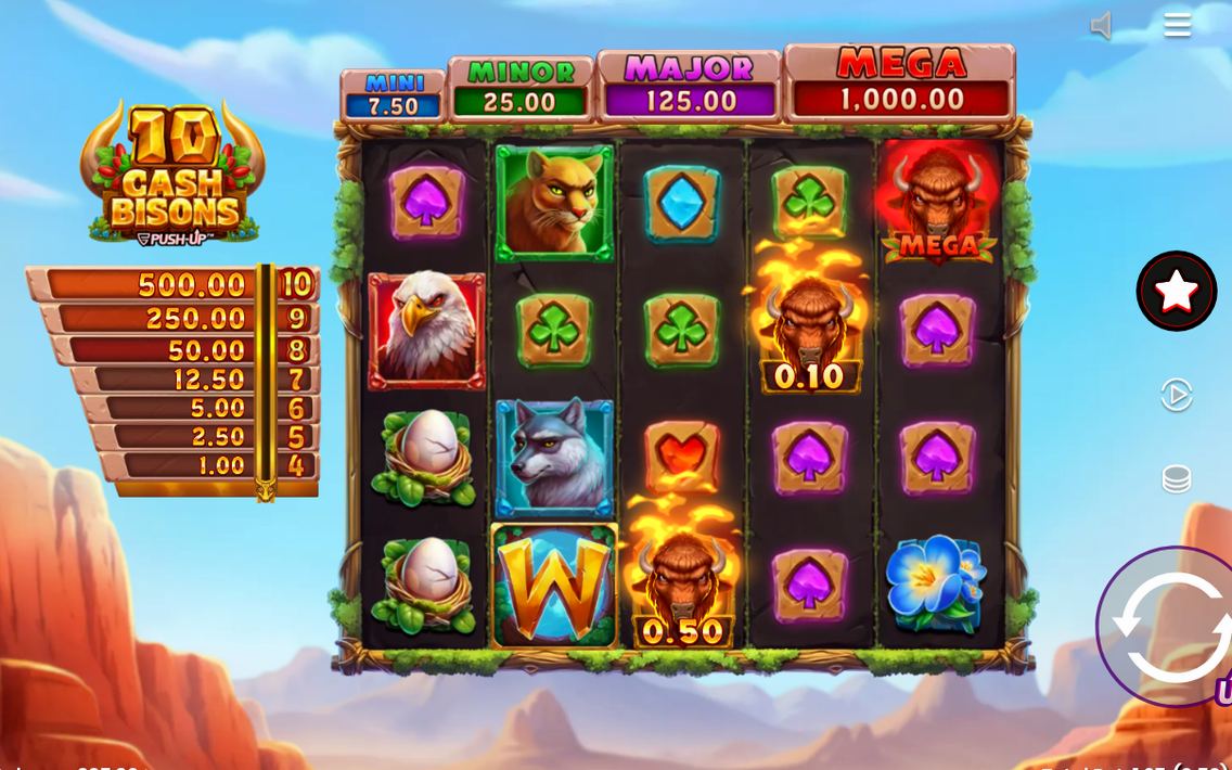 Basisspiel mit Wild (W) im Raster
